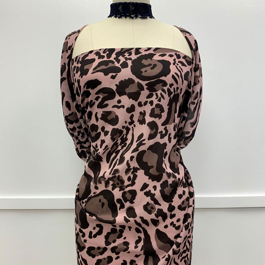 P-1073-504-PALE-MAUVE-ROSE-BROWN - PRINTED WOOL DOBBY 100% POLYESTER