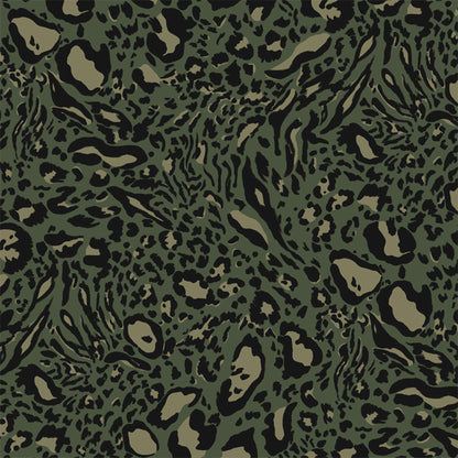 P-1073-506-ARMY-GREEN-TAUPE - PRINTED FRENCH TERRY 63%POLY  33%RAYON  4% SPANDEX
