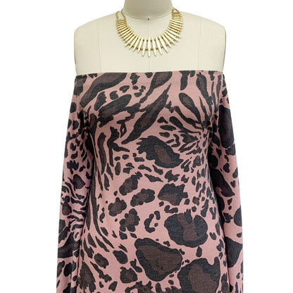 P-1073-506-PALE-MAUVE-ROSE-BROWN - PRINTED FRENCH TERRY 63%POLY  33%RAYON  4% SPANDEX