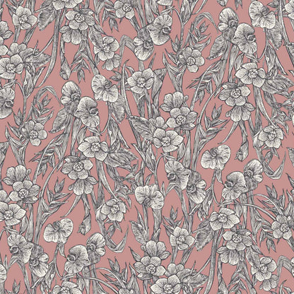 P-1076-698-ROSE-GOLD-CHARCOAL- PRINTED RAYON CHALLIS 100% RAYON CHALLIS