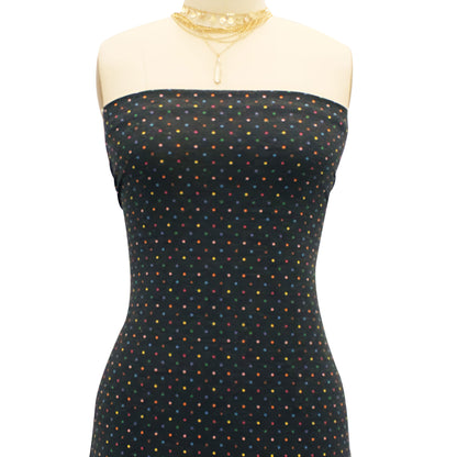 P-1081-506-BLACK-YELLOW-PRINTED FRENCH TERRY 63%POLY  33%RAYON  4% SPANDEX