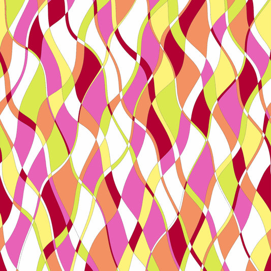 P-1087-504-CANTALOUPE-LIME - PRINTED WOOL DOBBY 100% POLYESTER