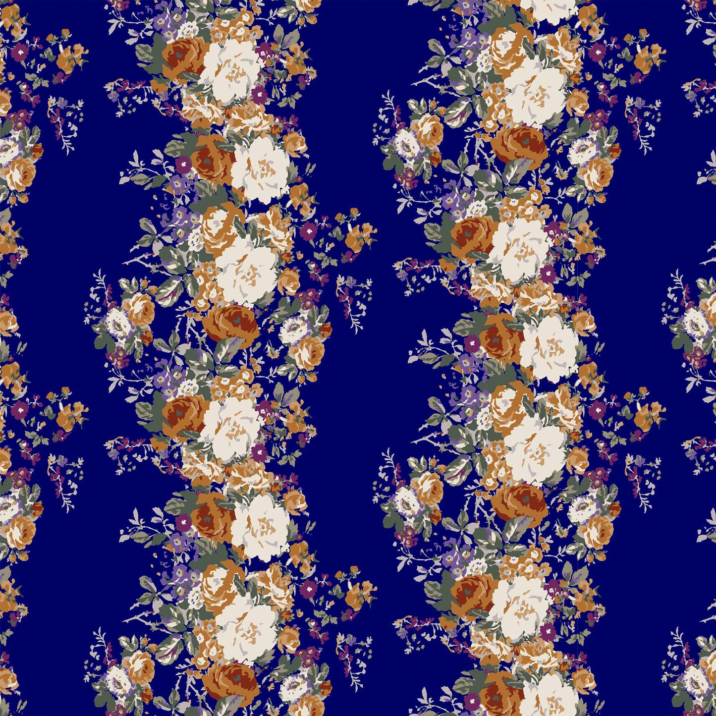 P-109-703-NAVY-MUSTARD - PRINTED TWIST CREPE 92% POLY 8% SPANDEX