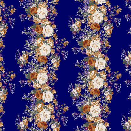 P-109-703-NAVY-MUSTARD - PRINTED TWIST CREPE 92% POLY 8% SPANDEX