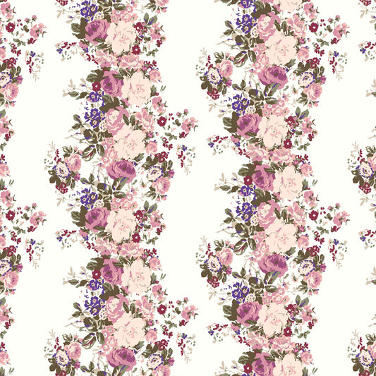 P-109-703-OFFWHITE-ROSE - PRINTED TWIST CREPE 92% POLY 8% SPANDEX