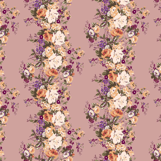 P-109-703-ROSE-GOLD-MANGO - PRINTED TWIST CREPE 92% POLY 8% SPANDEX