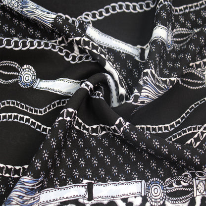 P-1118-504-BLACK-SILVER - PRINTED WOOL DOBBY 100% POLYESTER