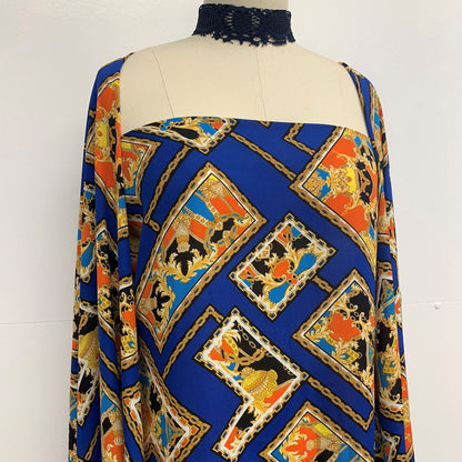 P-1126-504-ROYAL-GOLD - PRINTED WOOL DOBBY 100% POLYESTER