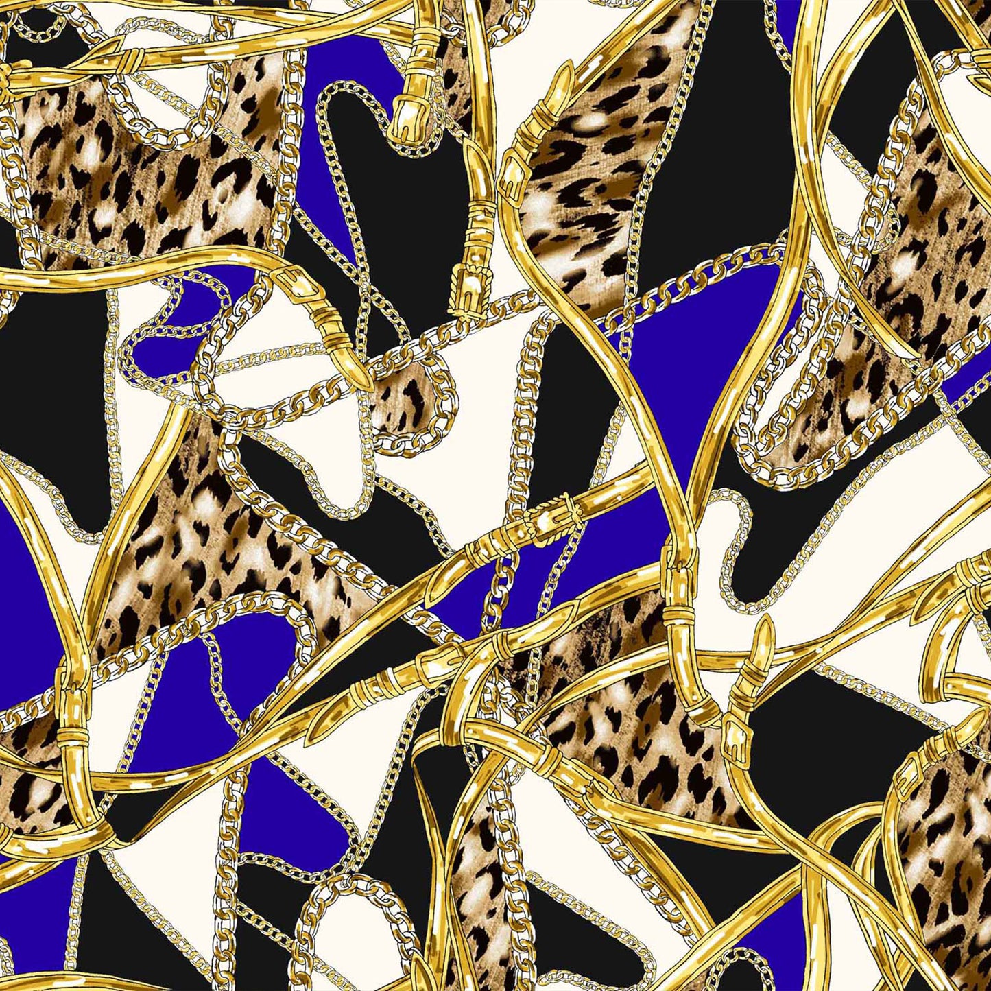 P-1128-504-BLACK-ROYAL - PRINTED WOOL DOBBY 100% POLYESTER