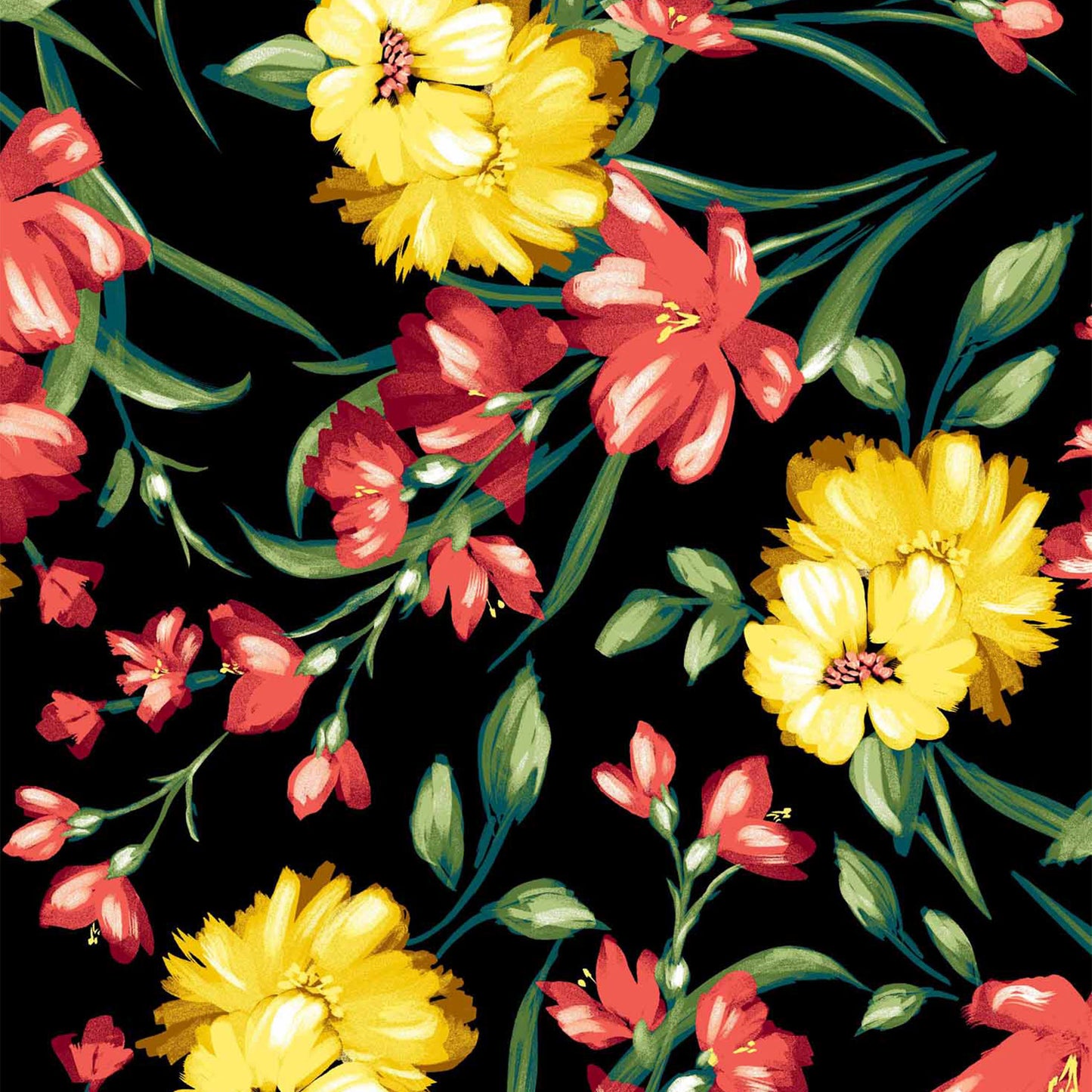 P-1140-504-BLACK-CORAL - PRINTED WOOL DOBBY 100% POLYESTER