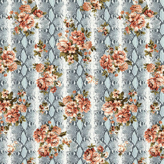 P-1142-504-EGGSHELL-BLUE-PEACH - PRINTED WOOL DOBBY 100% POLYESTER