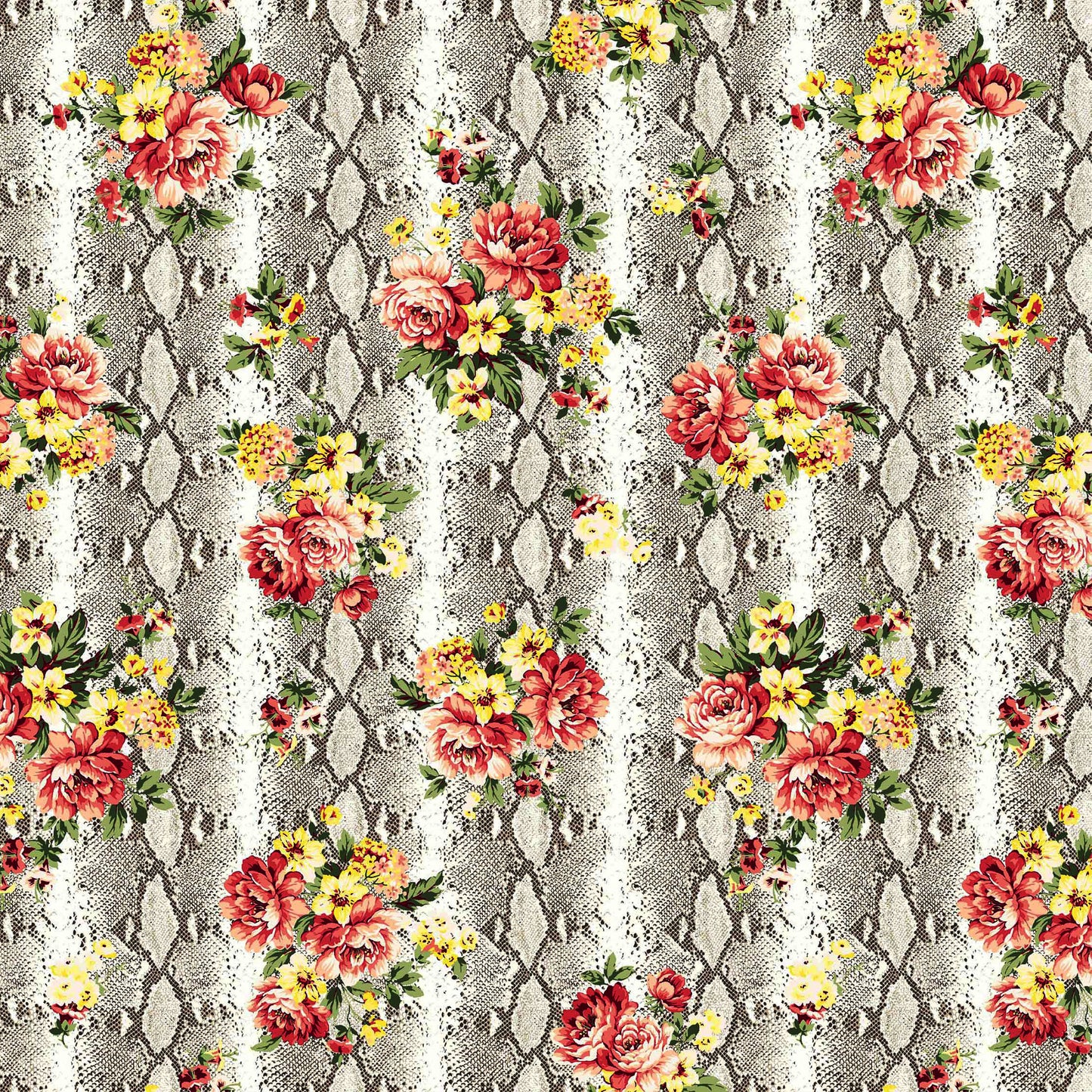 P-1142-504-NEUTRAL-CORAL - PRINTED WOOL DOBBY 100% POLYESTER