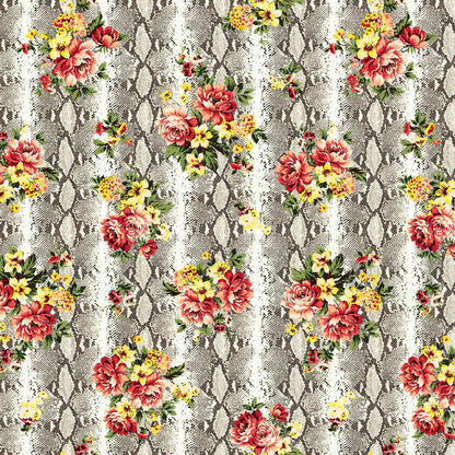 P-1142-504-NEUTRAL-CORAL - PRINTED WOOL DOBBY 100% POLYESTER