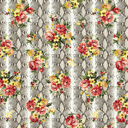 P-1142-504-NEUTRAL-CORAL - PRINTED WOOL DOBBY 100% POLYESTER