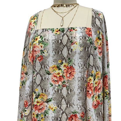 P-1142-504-NEUTRAL-CORAL - PRINTED WOOL DOBBY 100% POLYESTER