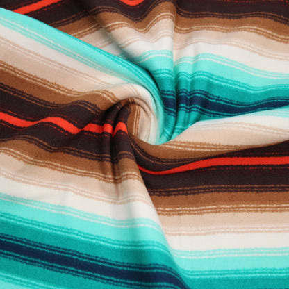 P-1175-668-BROWN-TURQUOISE-FLAME - PRINTED DTY 92% POLY 8% SPANDEX DTY DOUBLE SIDED BRUSH