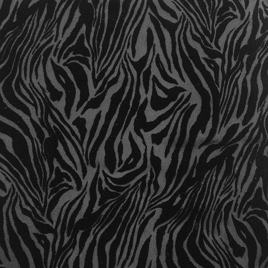 P-1178-453 BLACK - PRINTED POLY POWERMESH FLOCKING 92% POLY 8% SPANDEX