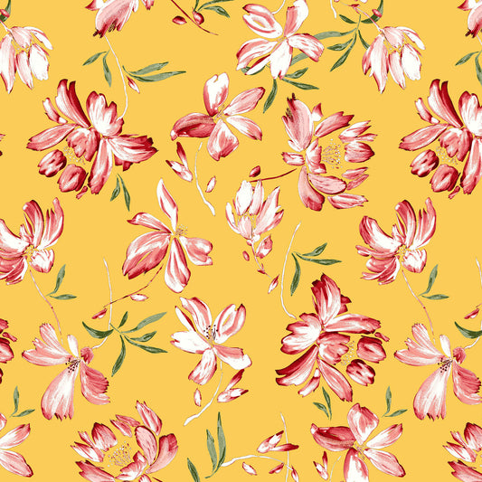 P-119-C-HVY-RSJ-GOLD-GUAVA - PRINT RSJ 95% RAYON 5% SPANDEX JERSEY