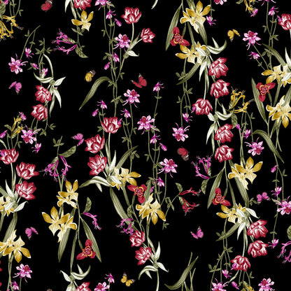 P-1200-754-BLACK-RED - PRINTED POLY MOROCCAN 100% POLY
