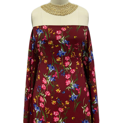 P-1200-754-BURGUNDY-LIPSTICK-PINK - PRINTED POLY MOROCCAN 100% POLY