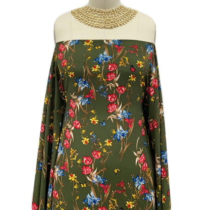 P-1200-754-OLIVE-BLUE - PRINTED POLY MOROCCAN 100% POLY