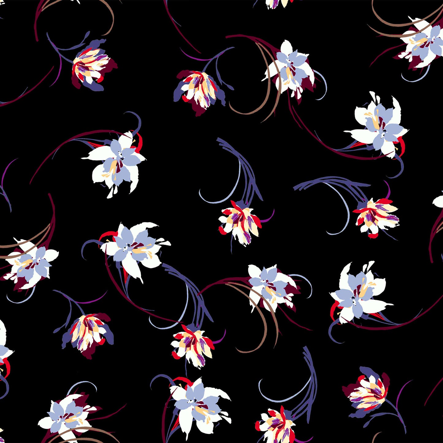 P-124-B-502-BLACK-OPAL-BLUE - PRINTED 100% POLY CHELSEA CHIFFON