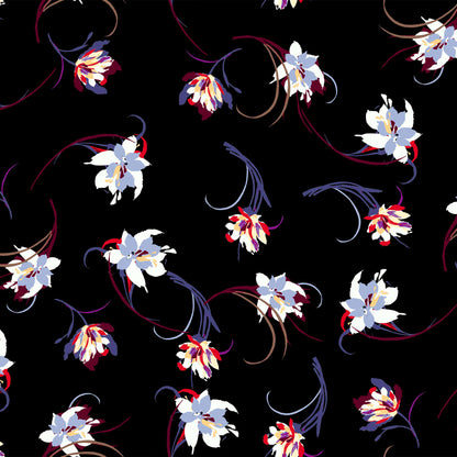 P-124-B-502-BLACK-OPAL-BLUE - PRINTED 100% POLY CHELSEA CHIFFON