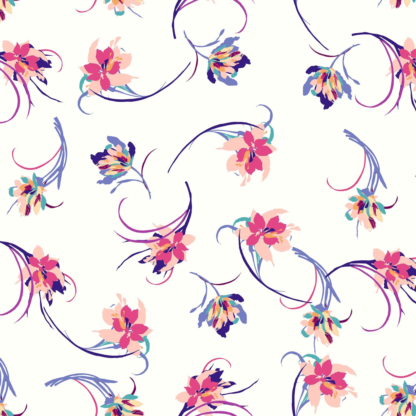 P-124-B-504-OFFWHITE-RASBERRY - PRINTED WOOL DOBBY 100% POLYESTER