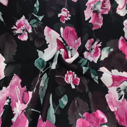 P-125-501-BLACK-BERRY - PRINTED 100% POLYESTER HI MULTI CHIFFON WASH