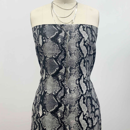 P-1268-754-GREY-BLACK - PRINTED POLY MOROCCAN 100% POLY