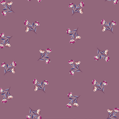 P-128-688-MAUVE-MAGENTA - PRINTED LINEN LOOK 100% POLYESTER