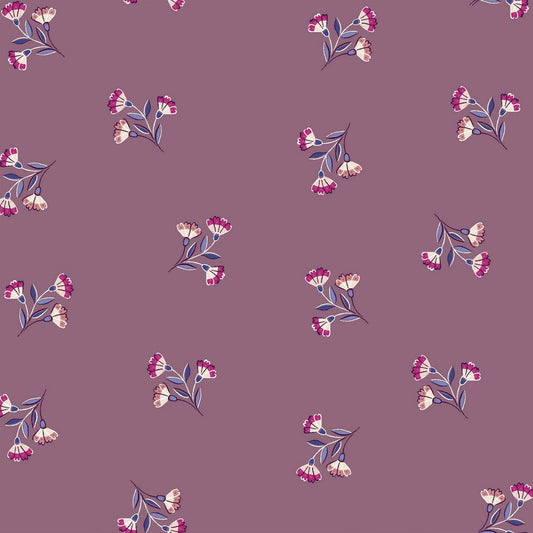 P-128-688-MAUVE-MAGENTA - PRINTED LINEN LOOK 100% POLYESTER