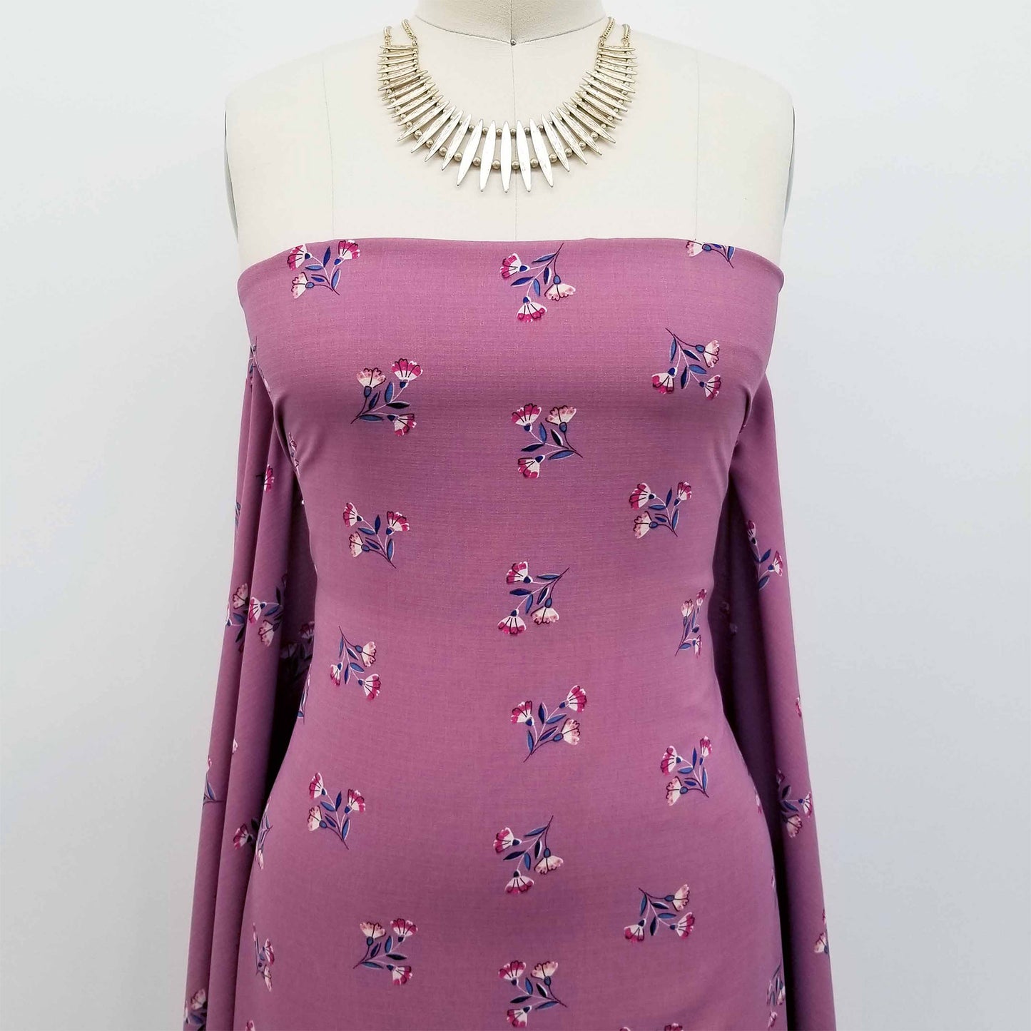 P-128-688-MAUVE-MAGENTA - PRINTED LINEN LOOK 100% POLYESTER