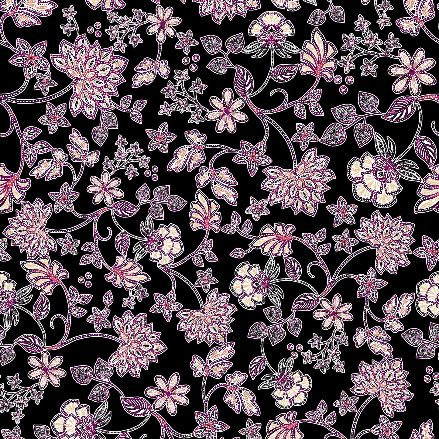 P-130-501-BLACK-TANGERINE - PRINTED 100% POLYESTER HI MULTI CHIFFON WASH