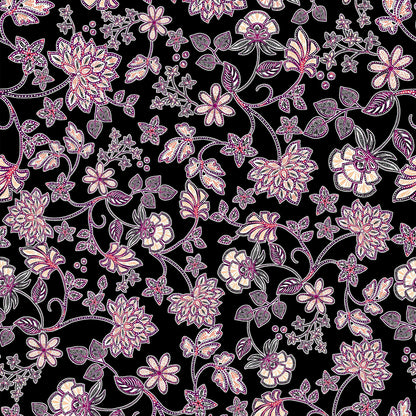 P-130-501-BLACK-TANGERINE - PRINTED 100% POLYESTER HI MULTI CHIFFON WASH