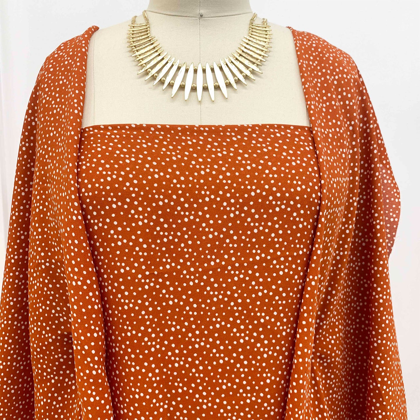 P-1322-504-CHILI-IVORY - PRINTED WOOL DOBBY 100% POLYESTER