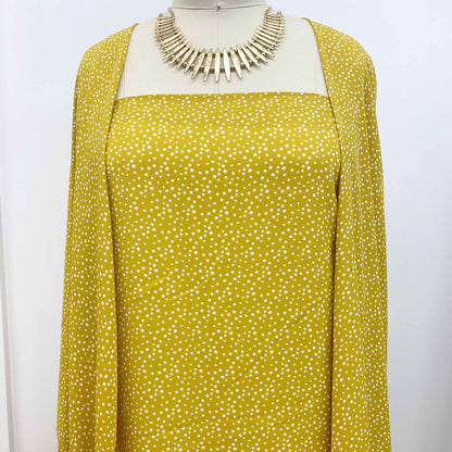 P-1322-504-GOLDENROD-IVORY - PRINTED WOOL DOBBY 100% POLYESTER