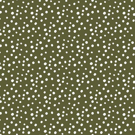 P-1322-504-MOSS-IVORY - PRINTED WOOL DOBBY 100% POLYESTER