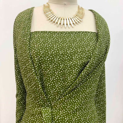 P-1322-504-MOSS-IVORY - PRINTED WOOL DOBBY 100% POLYESTER