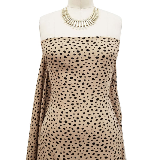 P-1326-754-TAUPE-BLACK - PRINTED POLY MOROCCAN 100% POLY