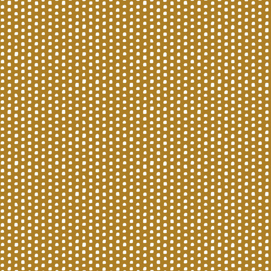 P-1329-504-GOLDEN-MUSTARD-OFF-WHITE - PRINTED WOOL DOBBY 100% POLYESTER