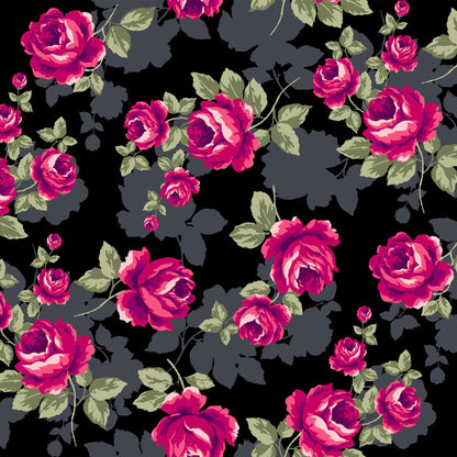 P-133-500-BLACK-RASPBERRY - PRINTED 100% POLYESTER HI MULTI CHIFFON
