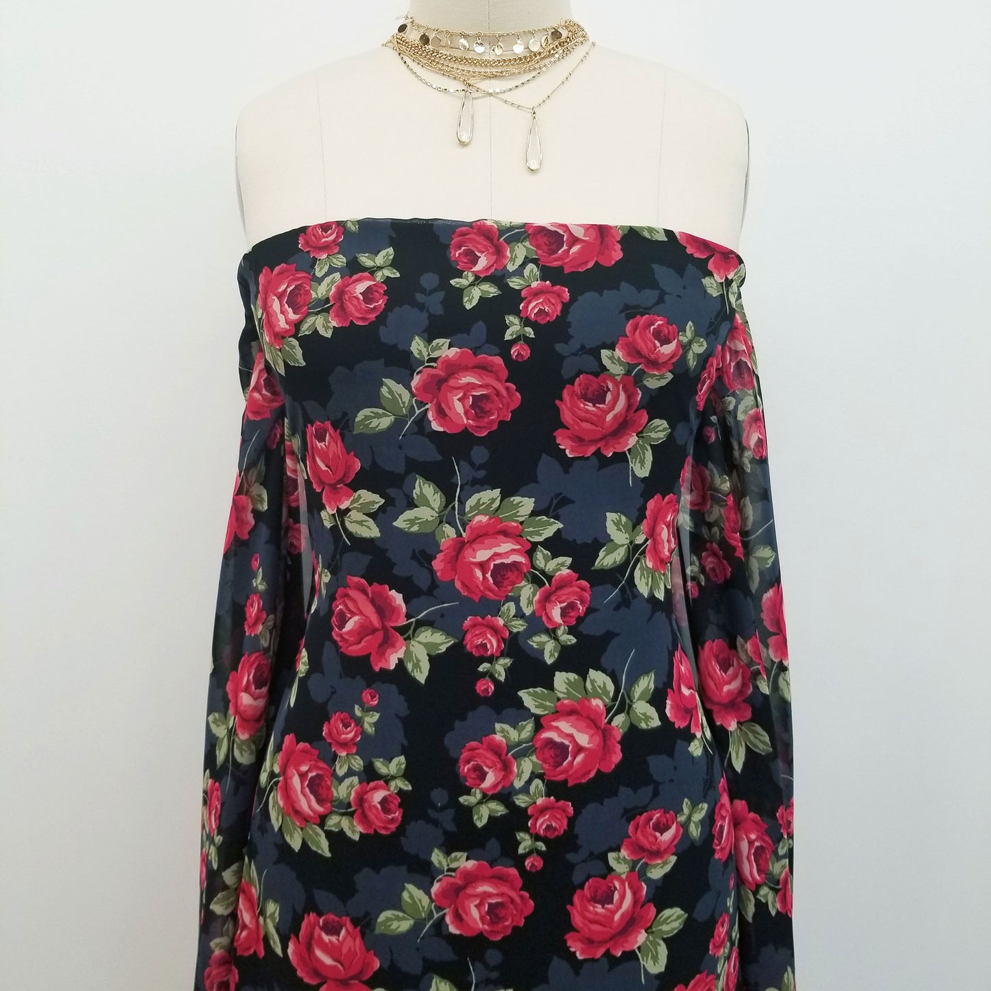 P-133-500-BLACK-RASPBERRY - PRINTED 100% POLYESTER HI MULTI CHIFFON