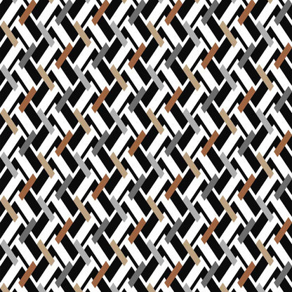 P-1332-504-OFF-WHITE-BLACK-CARAMEL - PRINTED WOOL DOBBY 100% POLYESTER