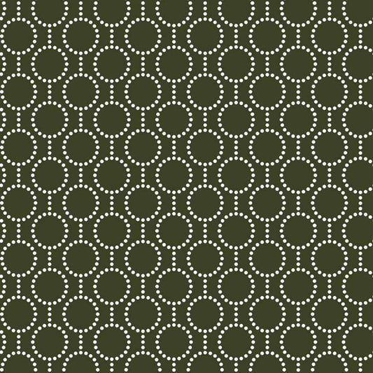 P-1334-504-OLIVE-ECRU - PRINTED WOOL DOBBY 100% POLYESTER