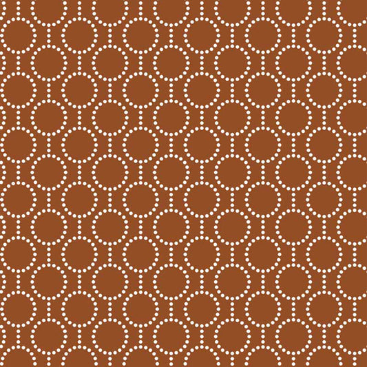 P-1334-504-RUST-OFF-WHITE - PRINTED WOOL DOBBY 100% POLYESTER