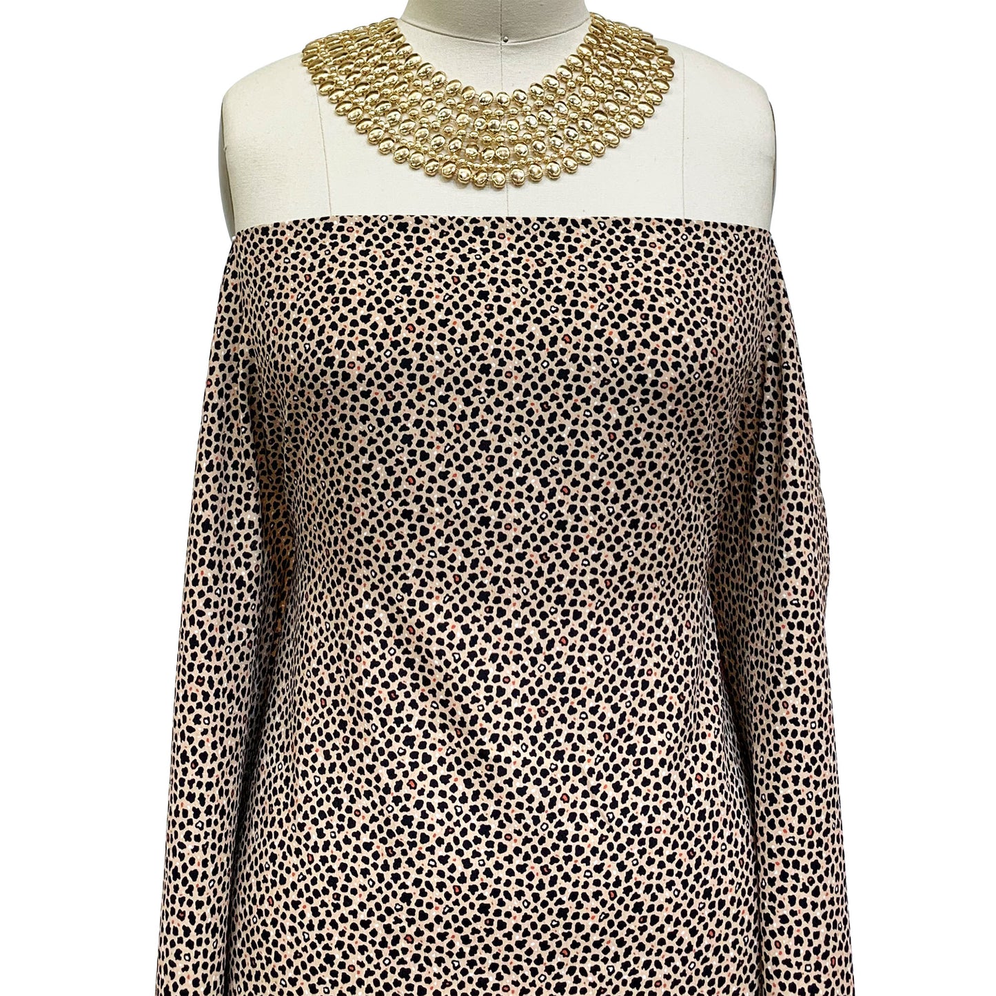 P-1337-754-TAUPE BLACK -  PRINTED POLY MOROCCAN 100% POLY