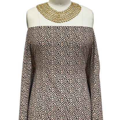 P-1337-754-TAUPE BLACK -  PRINTED POLY MOROCCAN 100% POLY