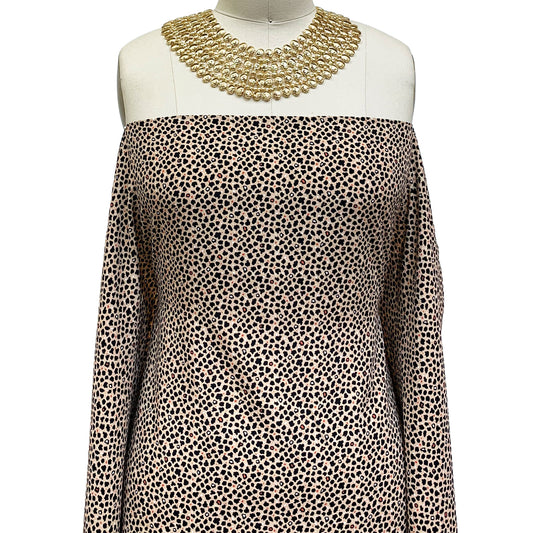 P-1337-754-TAUPE BLACK -  PRINTED POLY MOROCCAN 100% POLY