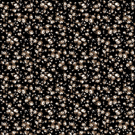 P-1339-504-BLACK-MOCHA - PRINTED WOOL DOBBY 100% POLYESTER